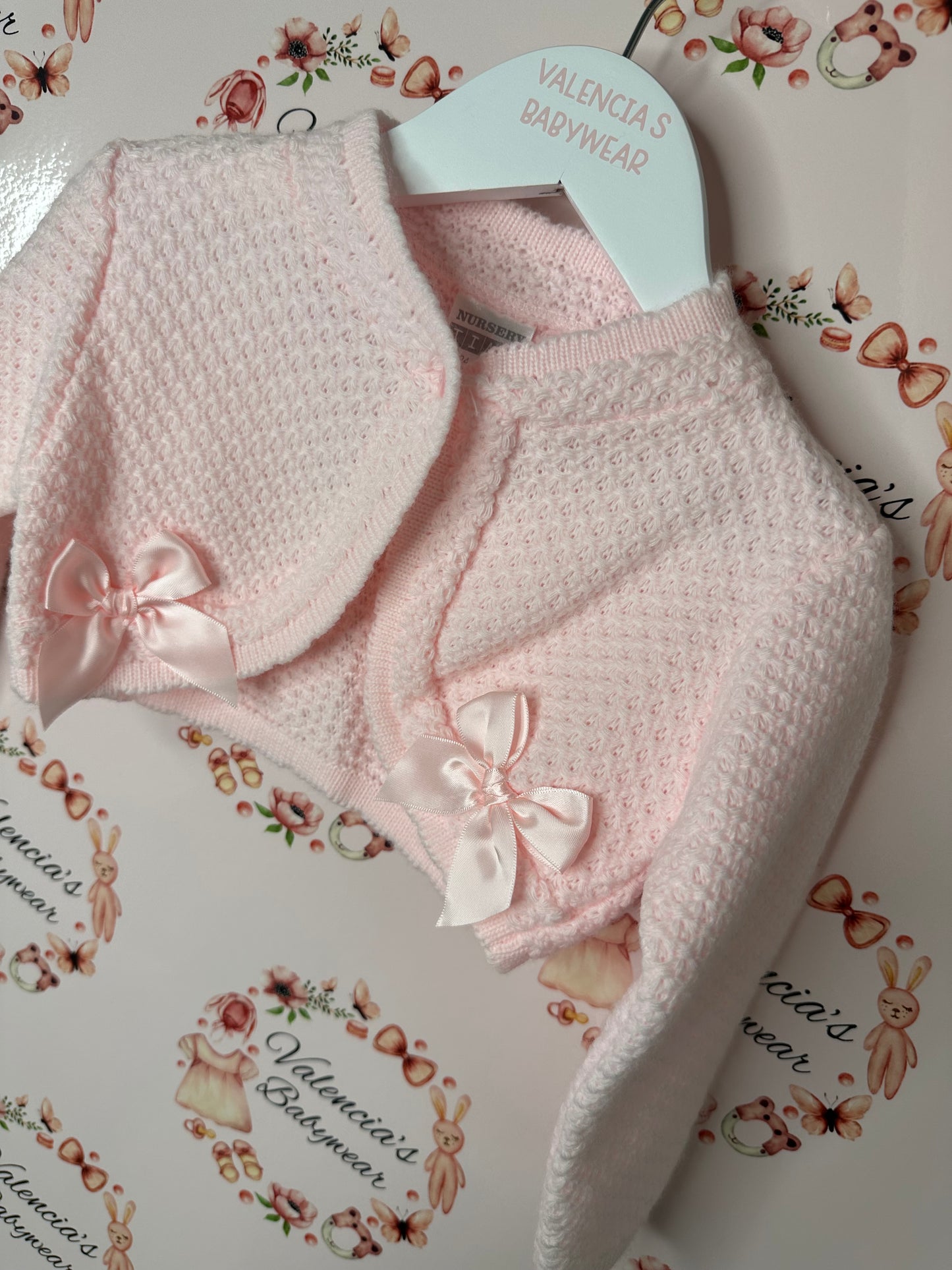 Bow Cardigan Baby Pink