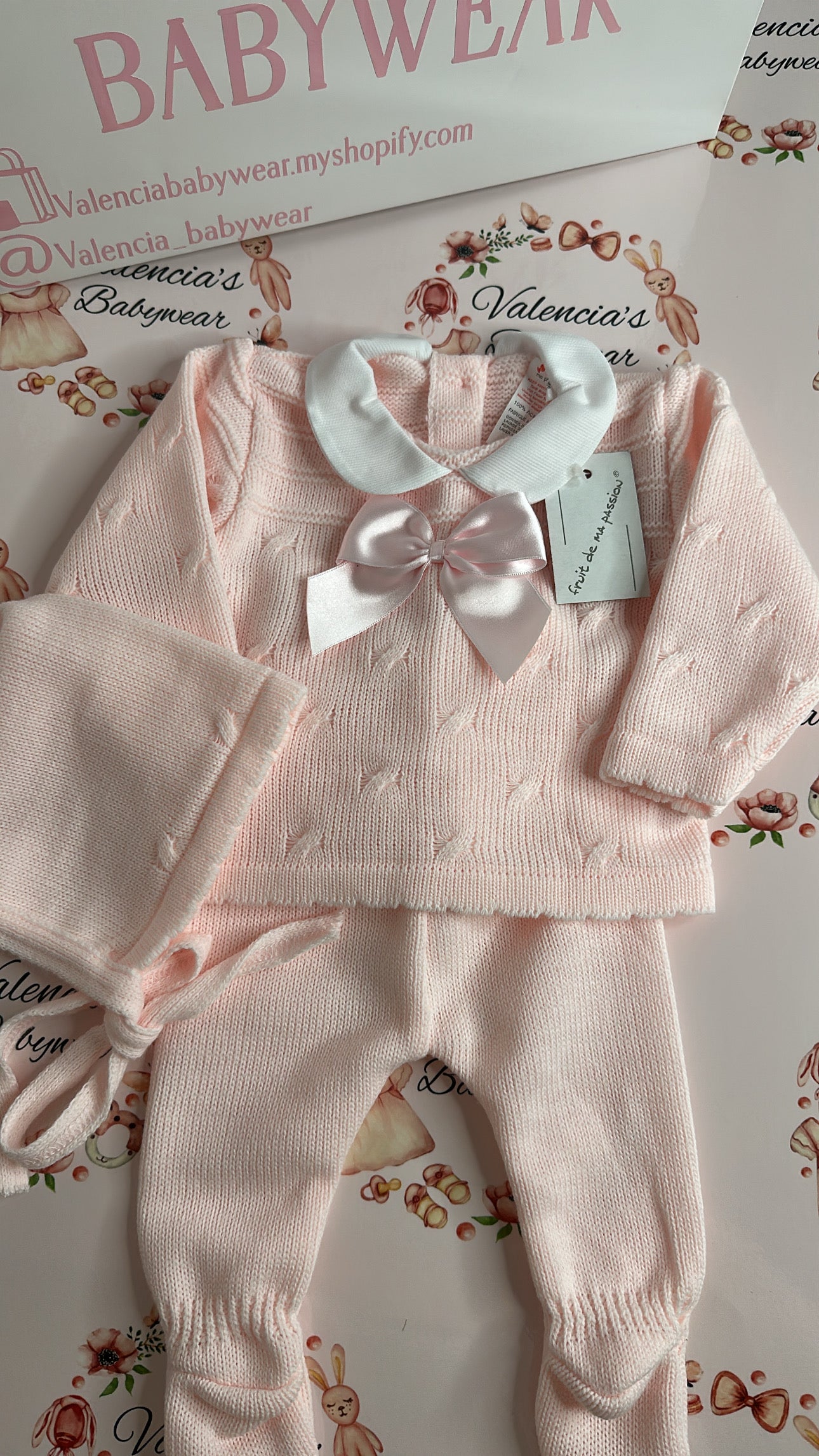 Knitted Bow 3PC Set