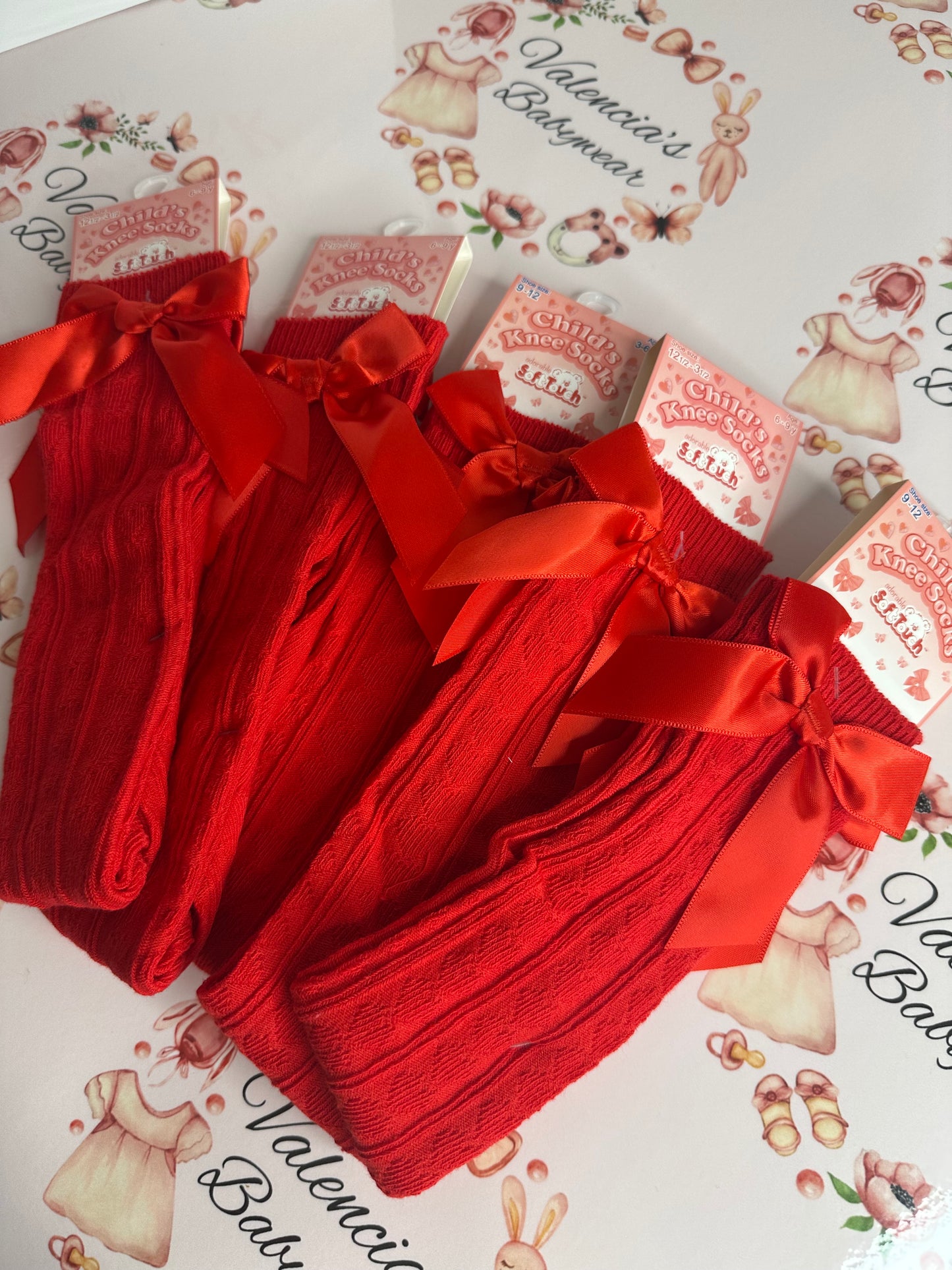 Soft Touch Red Knee Socks