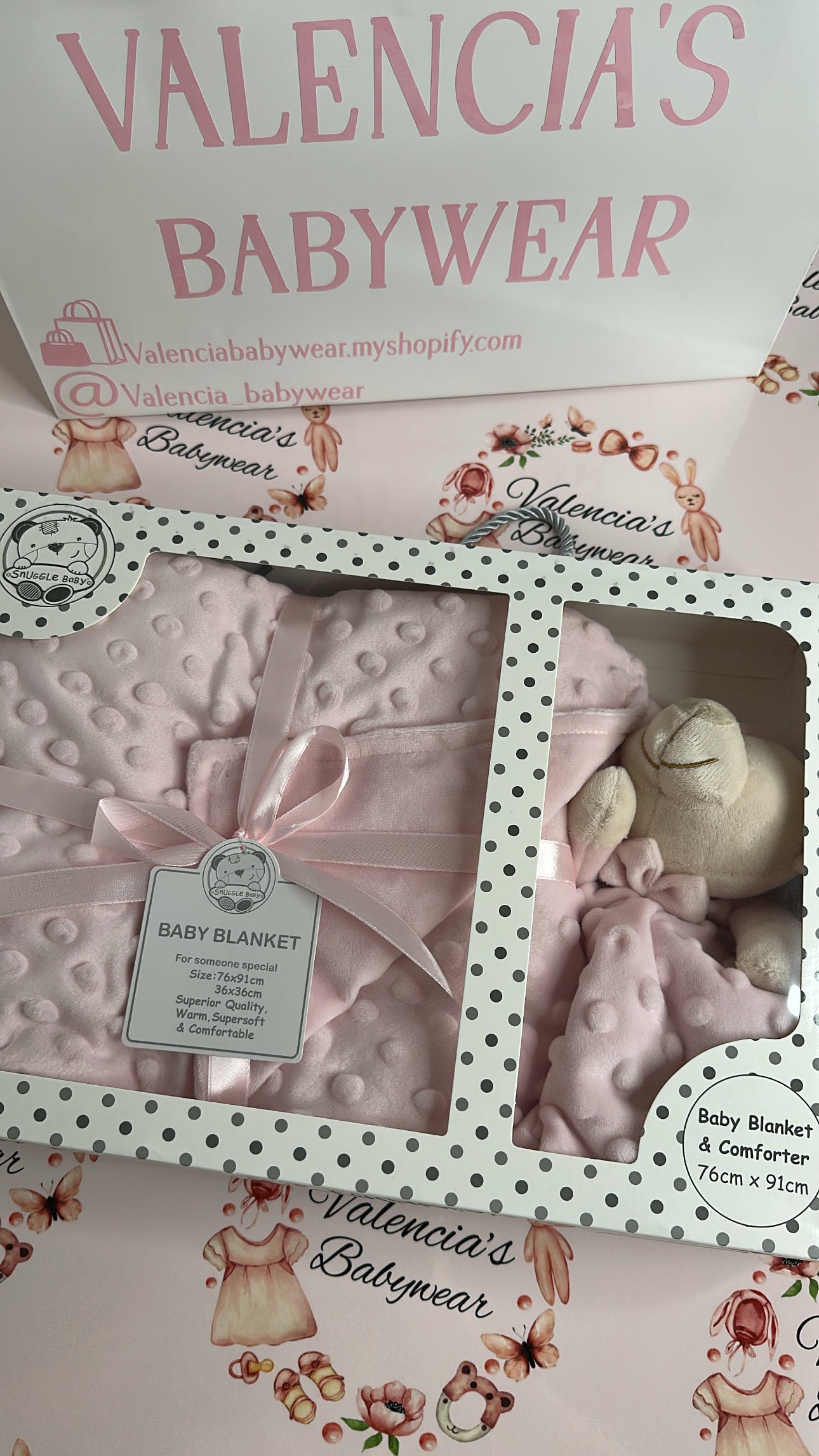 Pink Teddy & Comforter Gift Set