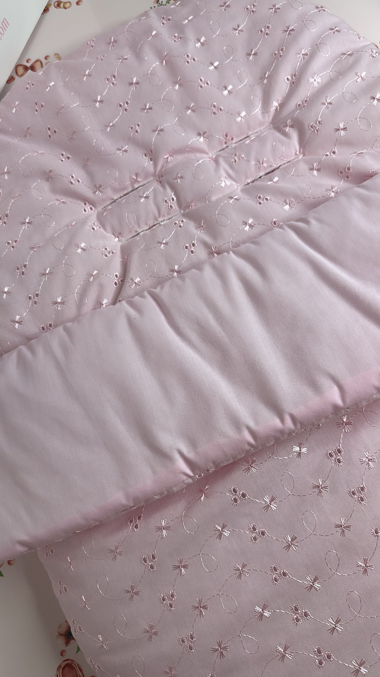Baby Pink Laced Car Seat Footmuff
