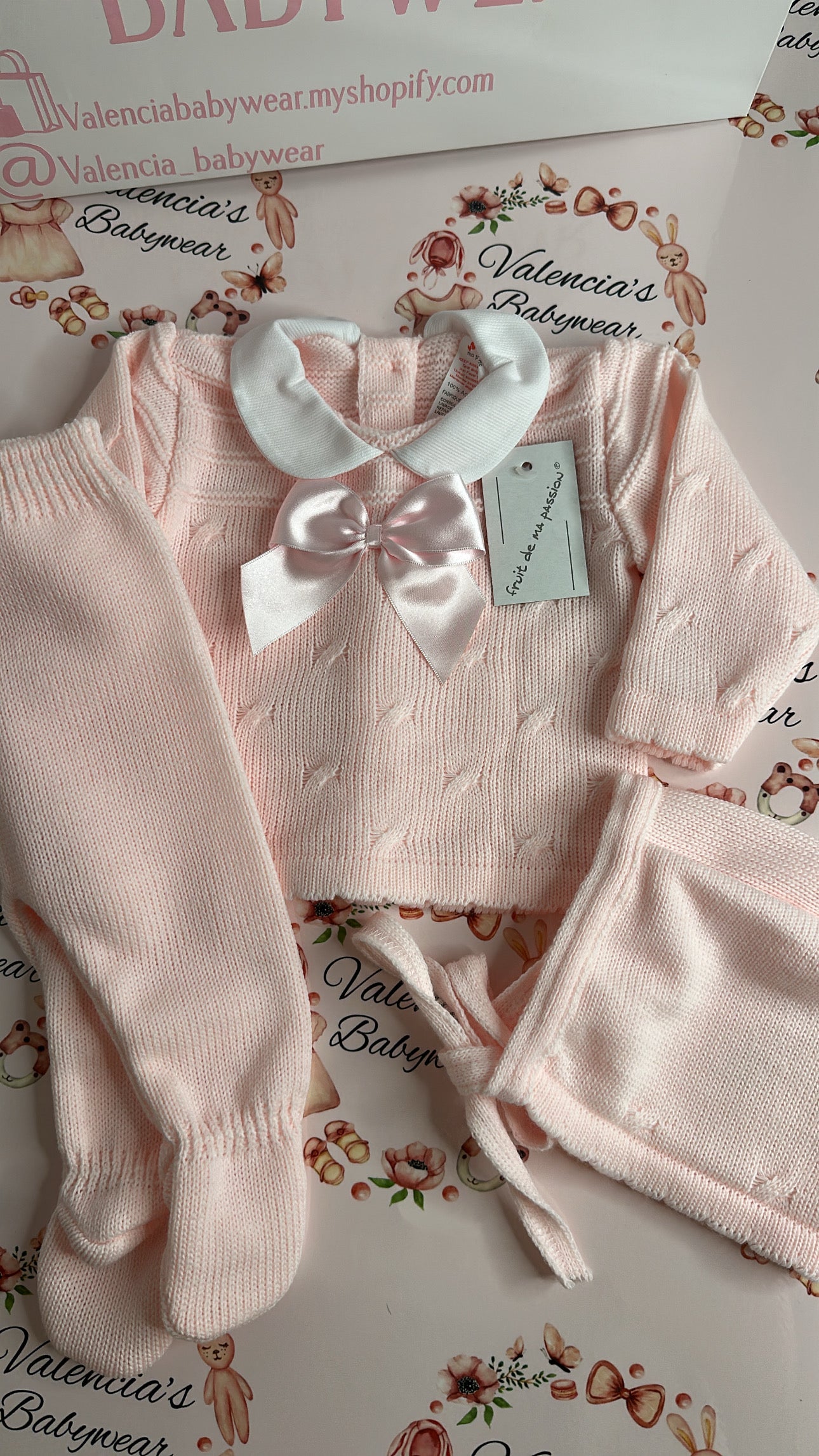 Knitted Bow 3PC Set