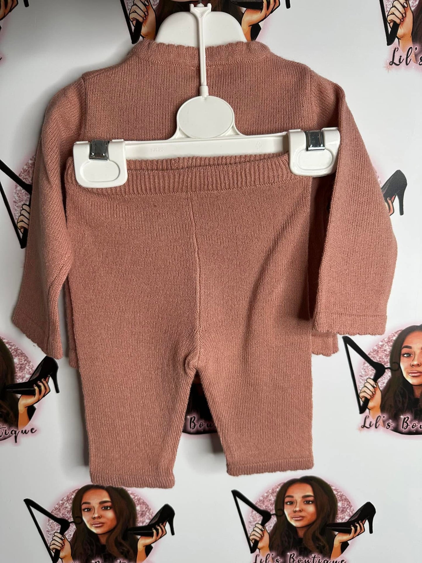 Dusty Pink Double Bow Set 4PC 🎀 Size Newborn / 0-3M / 3-6M £21.99