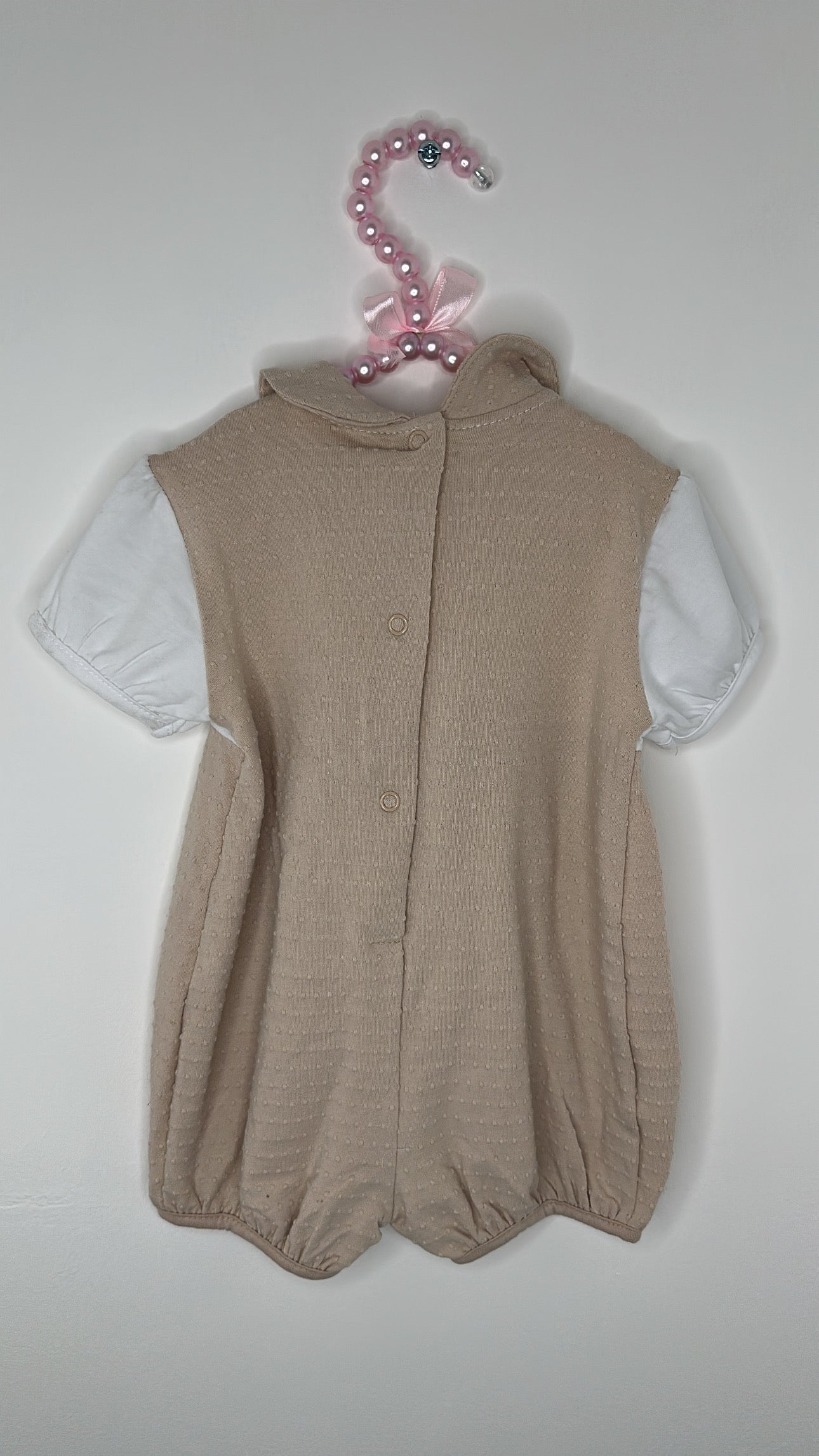Beige Flower Romper