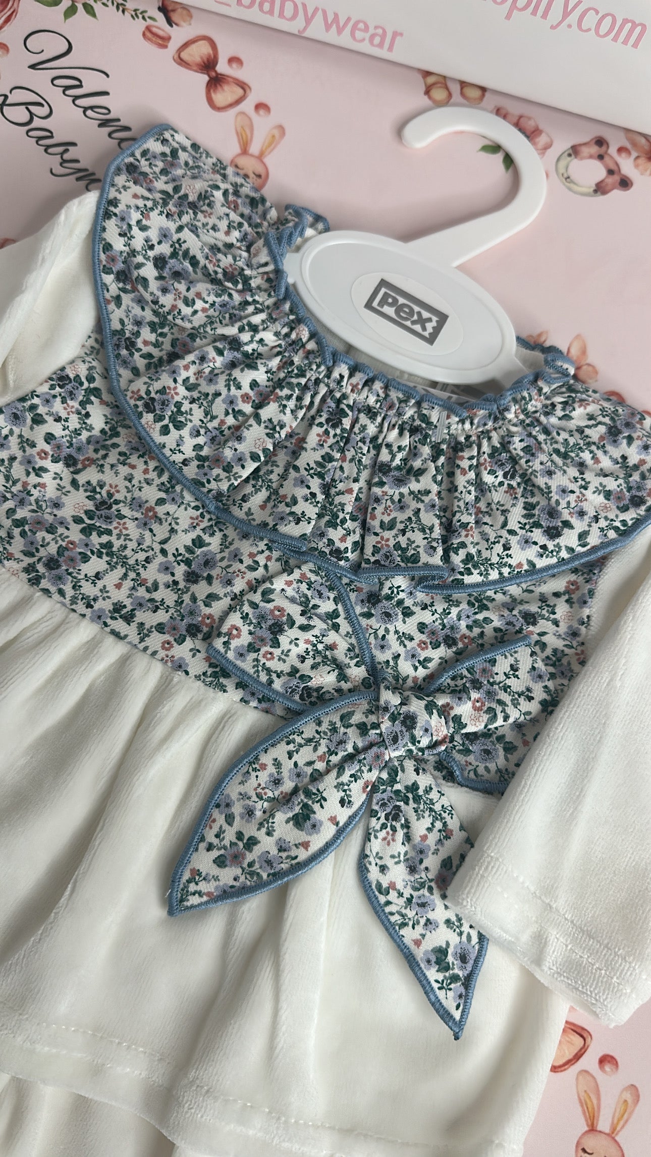Floral Velour Babygrow