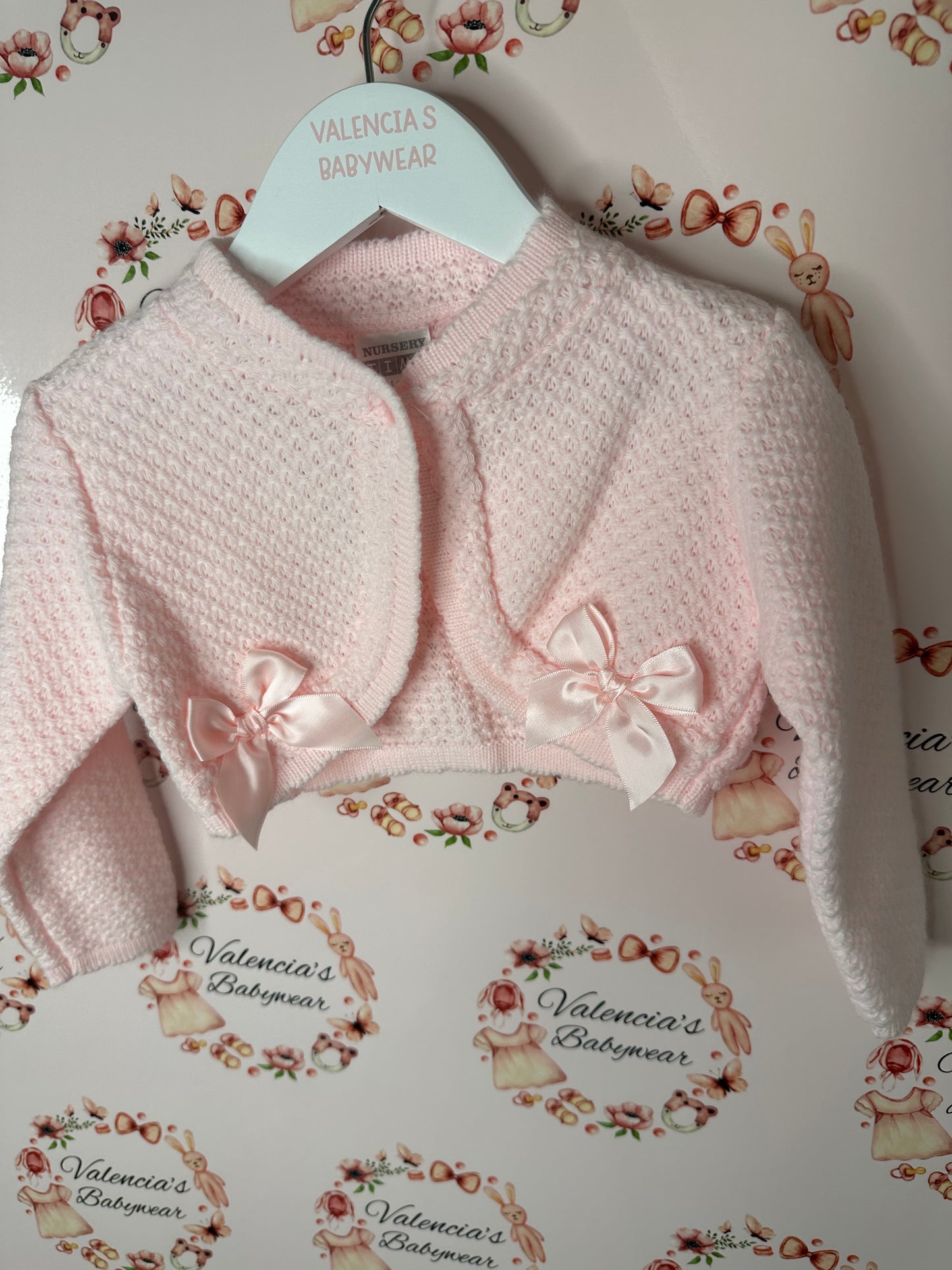 Bow Cardigan Baby Pink