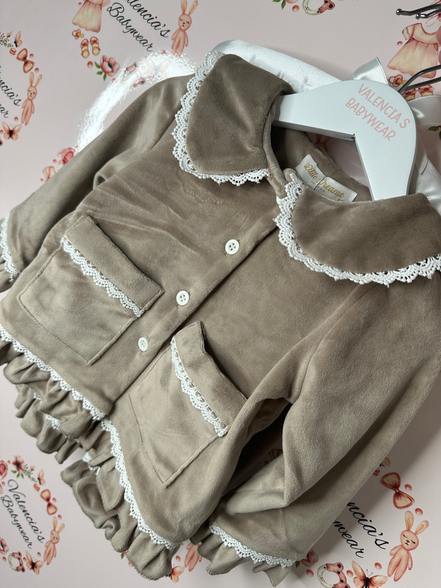 Beige Velour Pyjamas