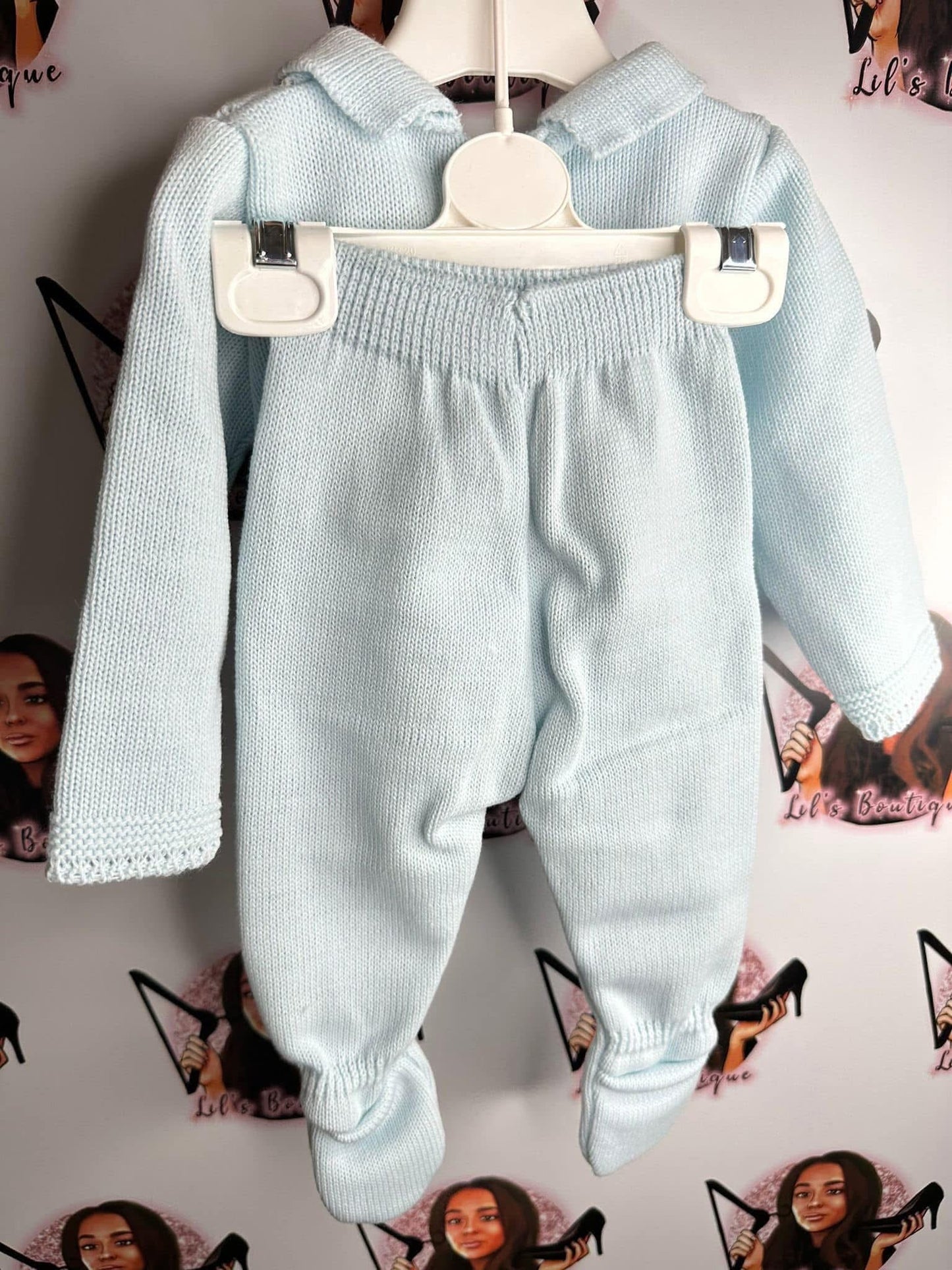 BABY BLUE KNITTED 3PC SET
