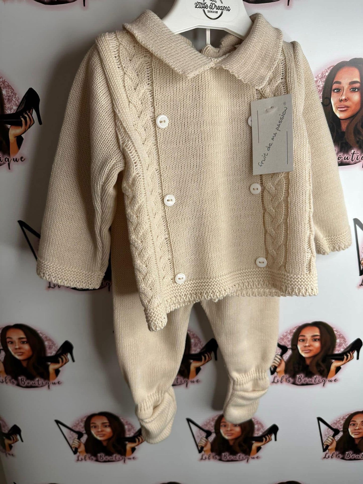 Boys Beige Knitted 3PC Set