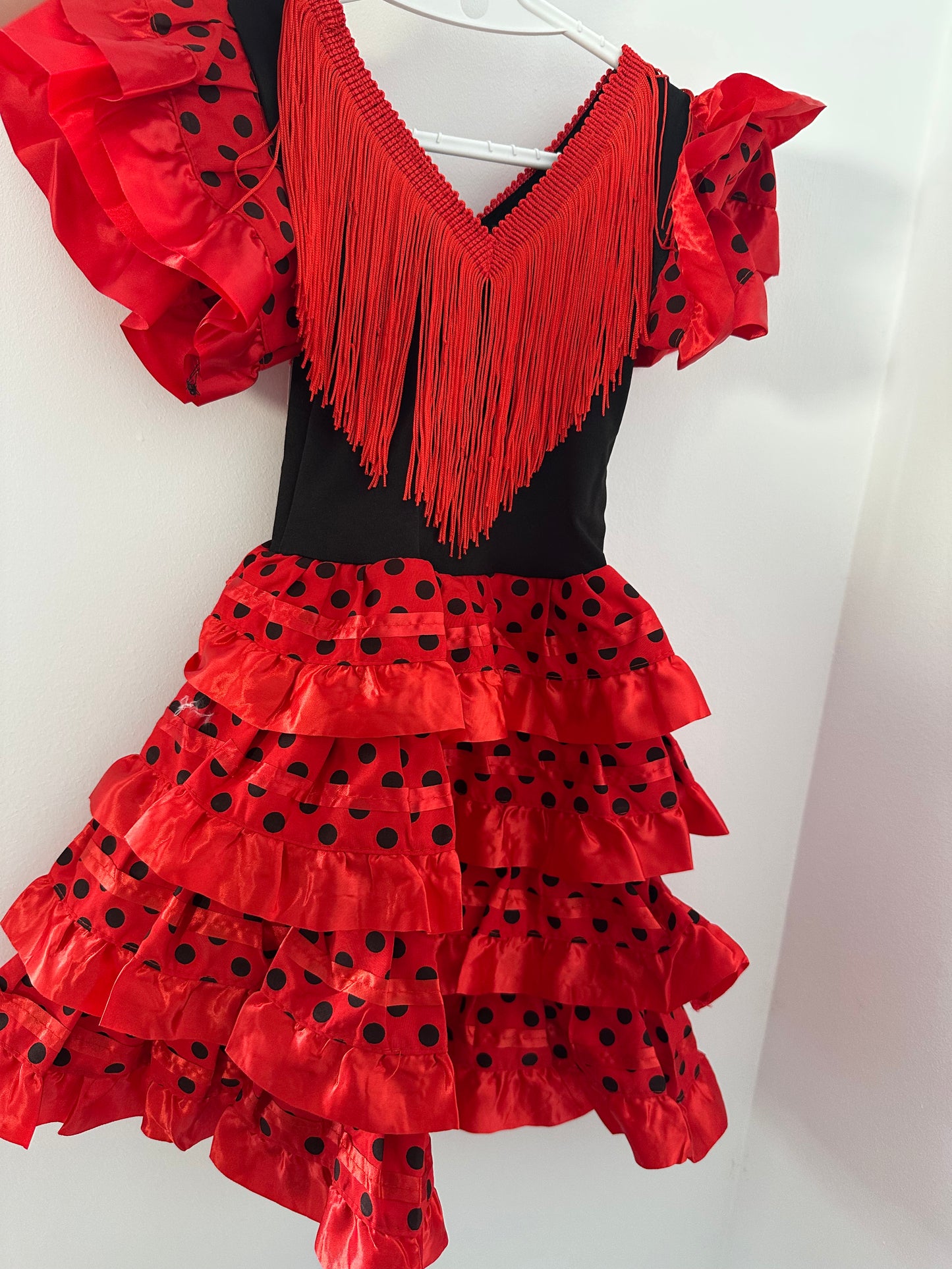 Girls Flamenco Dress (Black & Red)