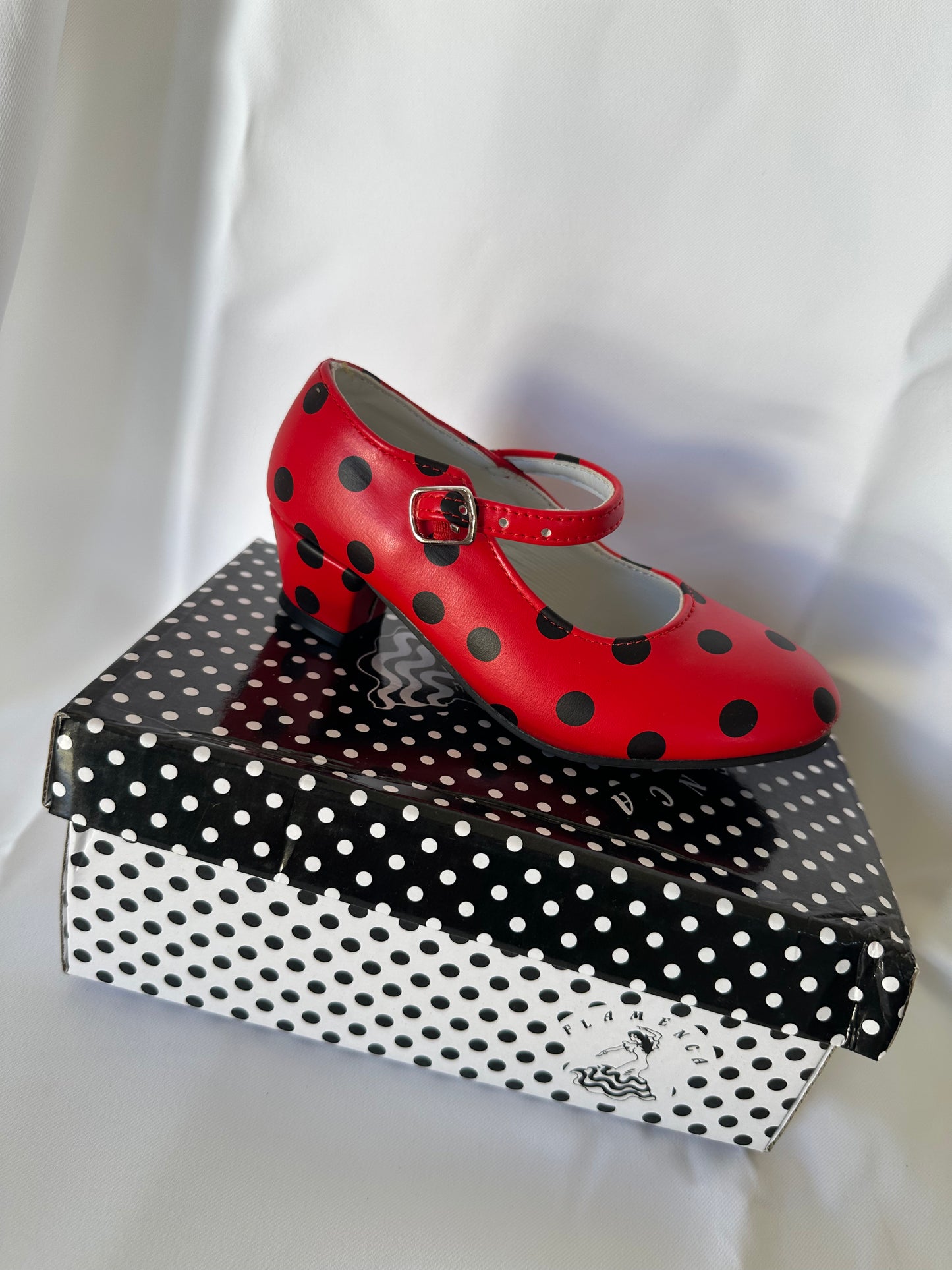 Girls Flamenco Shoes (Red & Black)