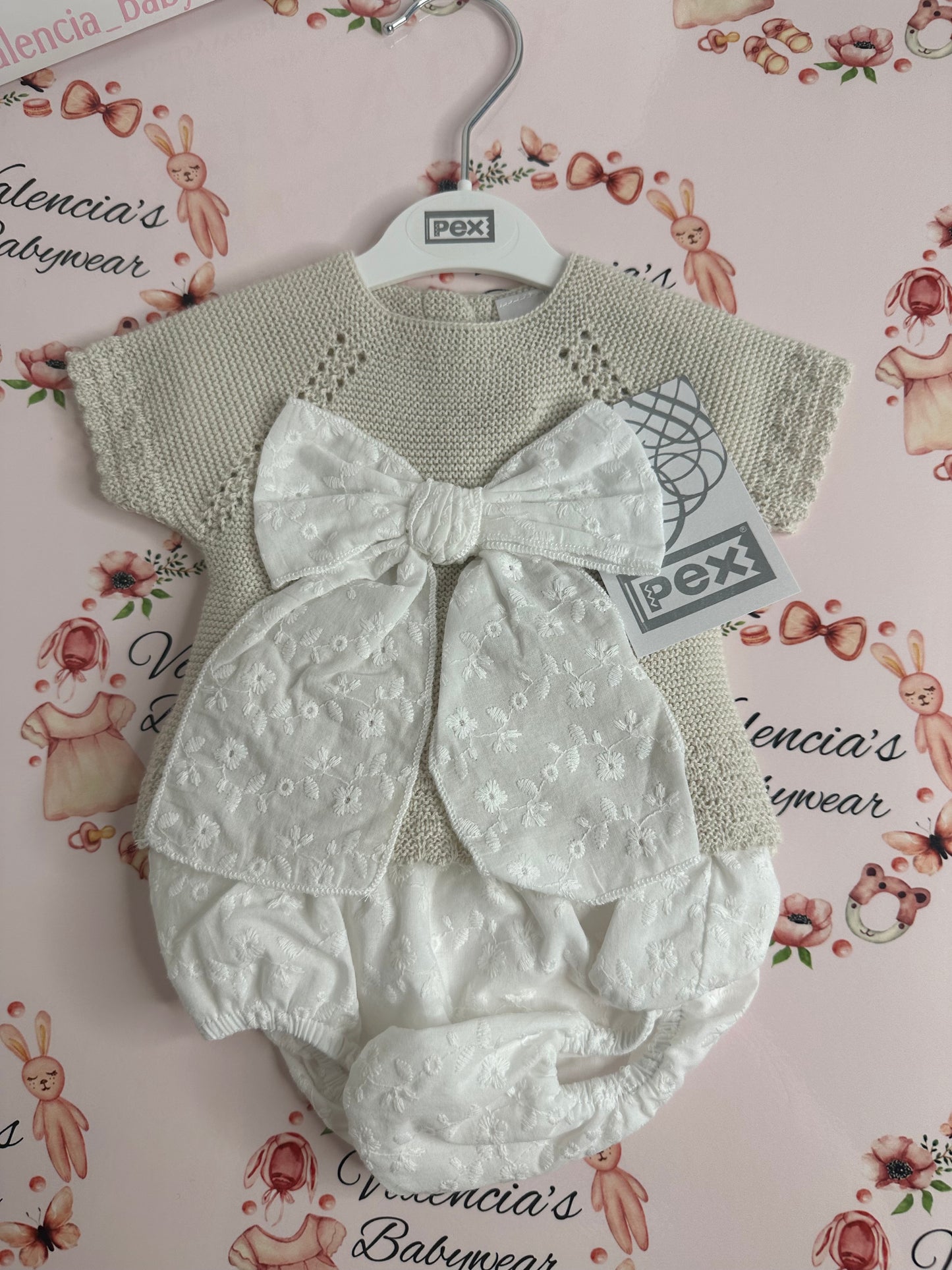 Beige Bow Set