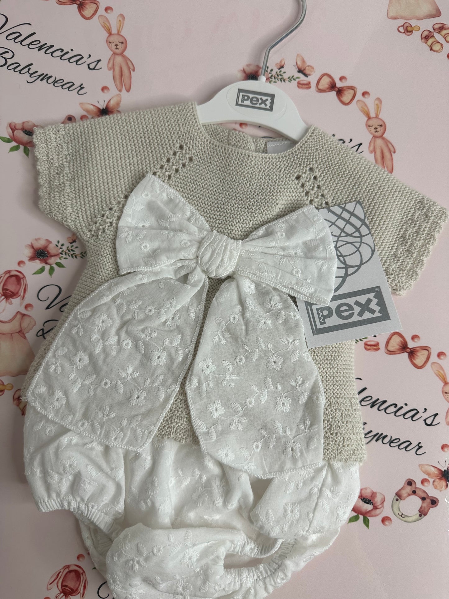 Beige Bow Set