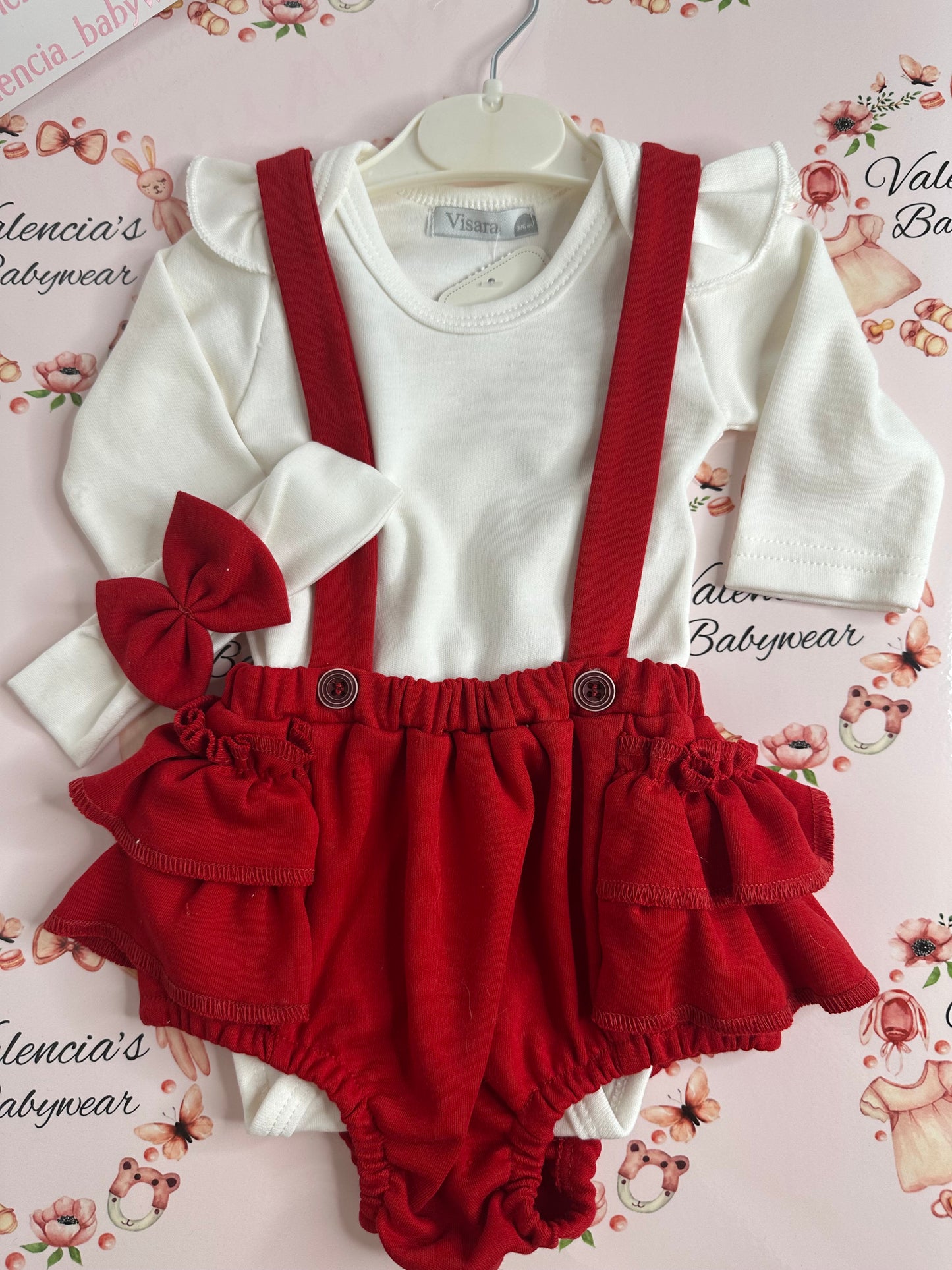 Red Double Bow Set with Headband