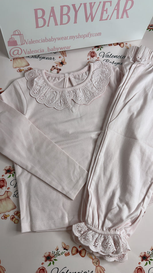 Pastel Pink Frilled Pyjamas