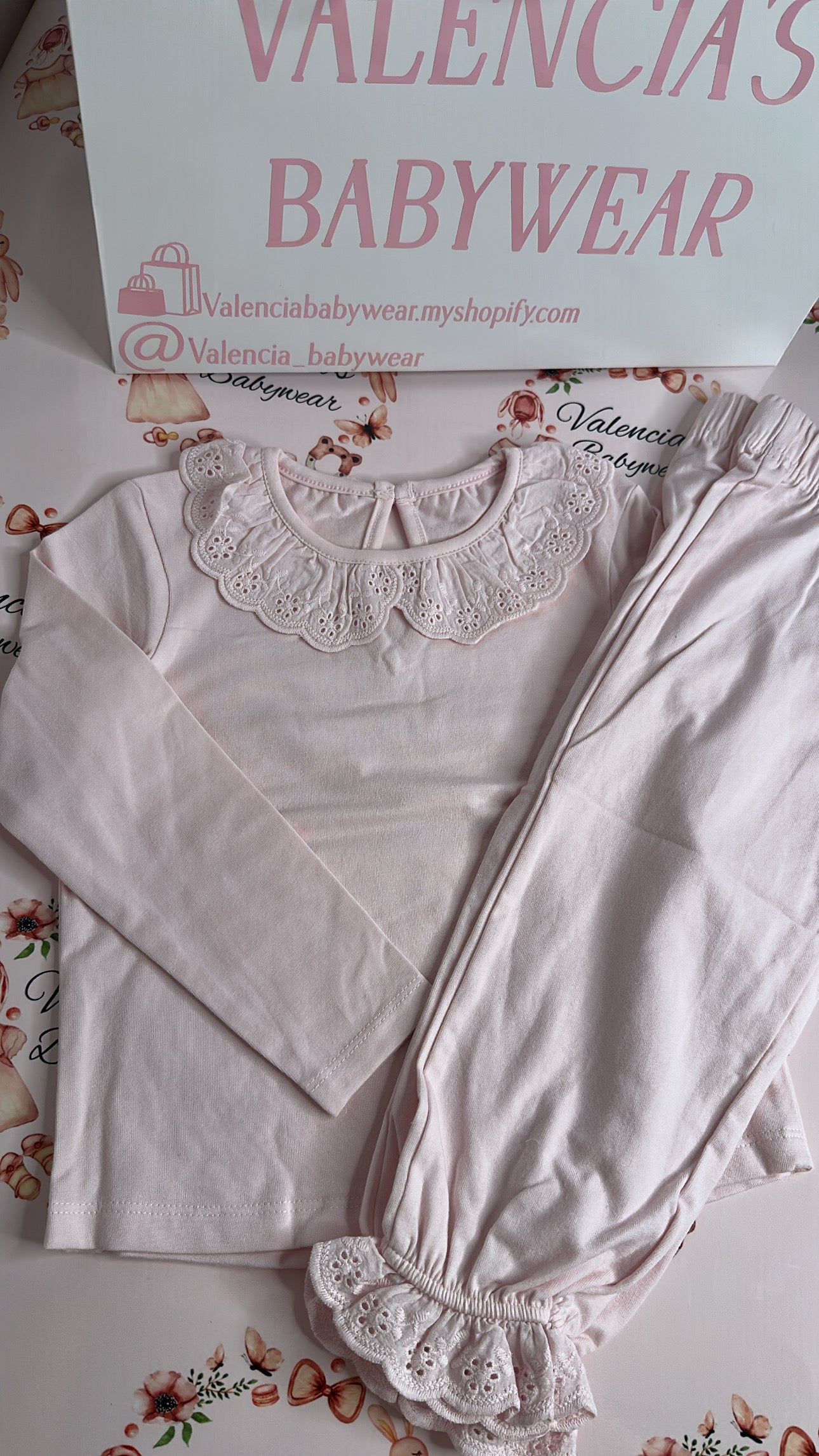 Pastel Pink Frilled Pyjamas
