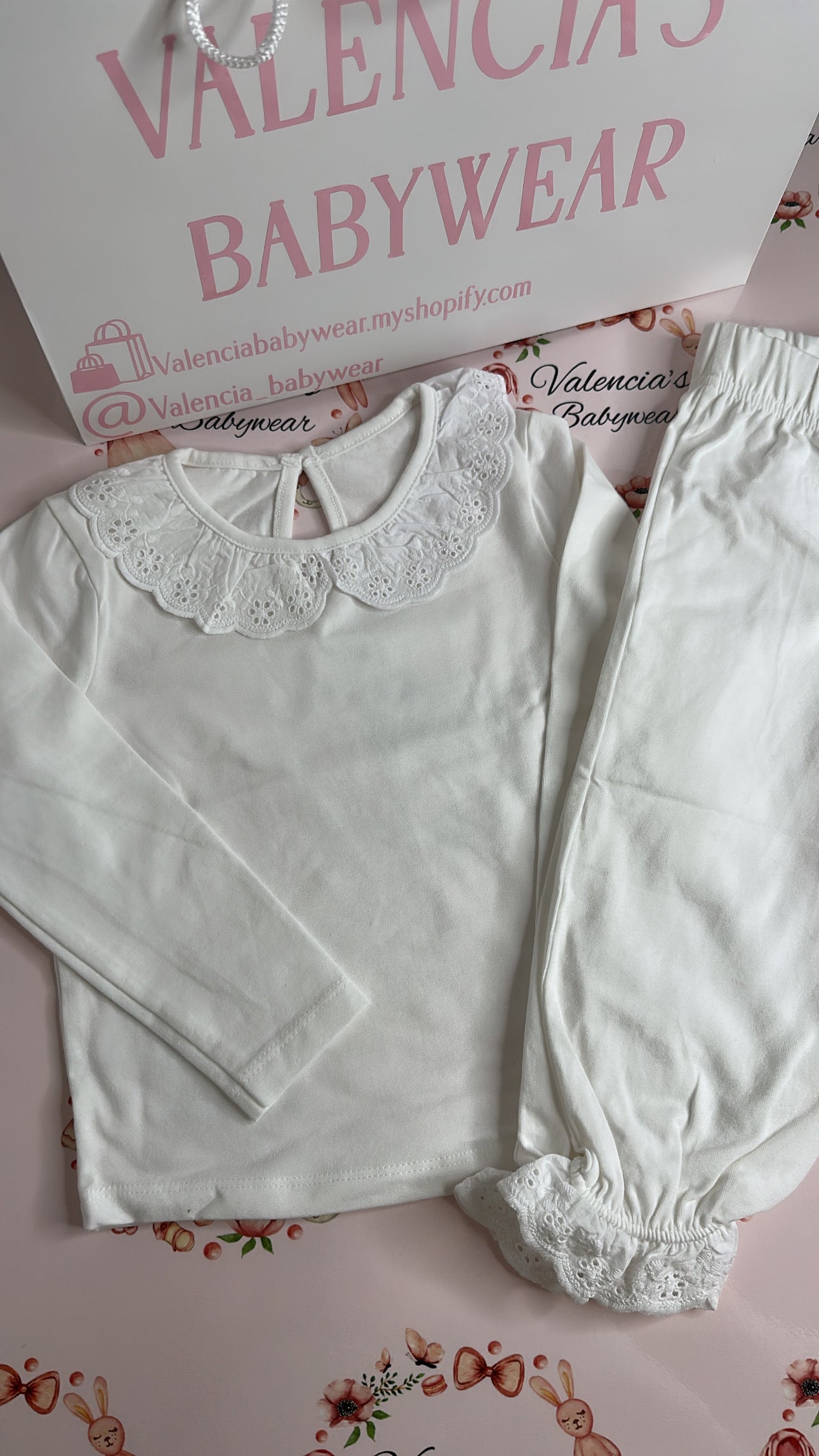 White Frilled Pyjama Set