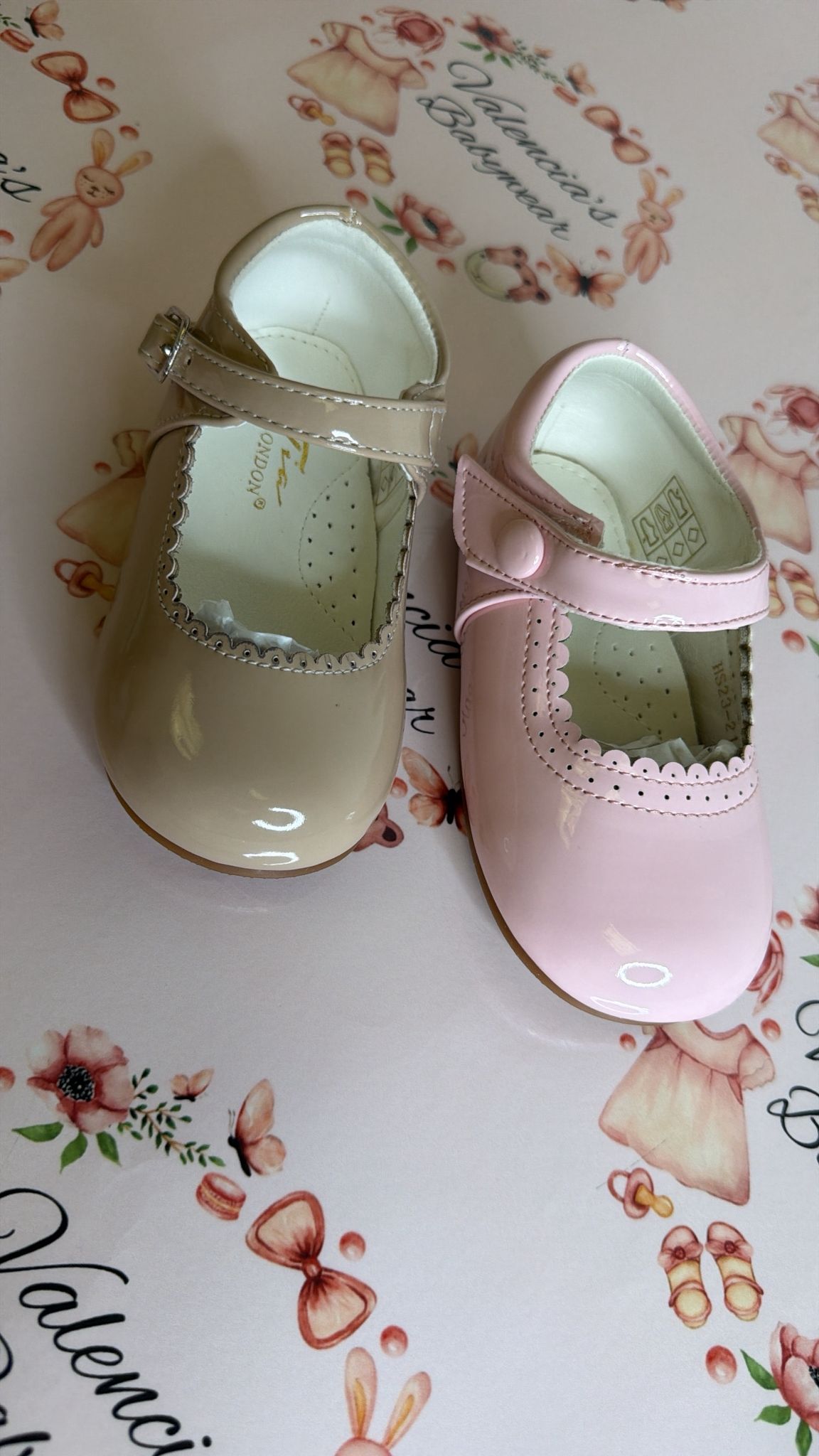 Pink patent shoes