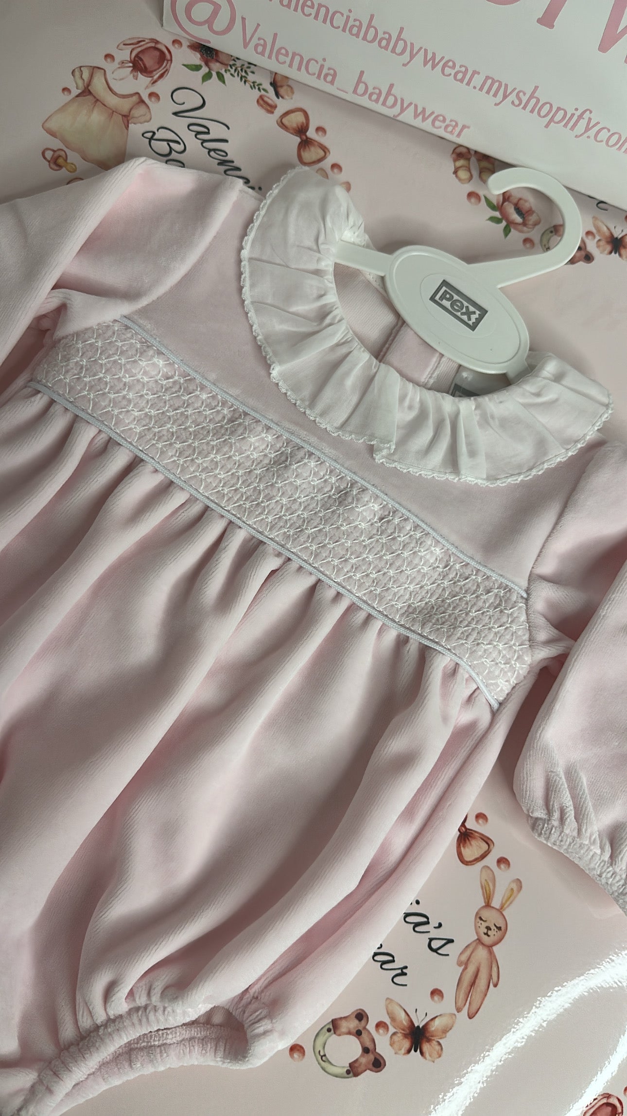 Smocked Velour Romper