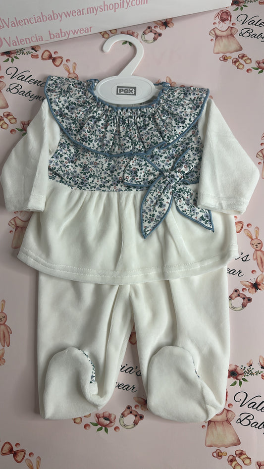 Floral Velour Babygrow