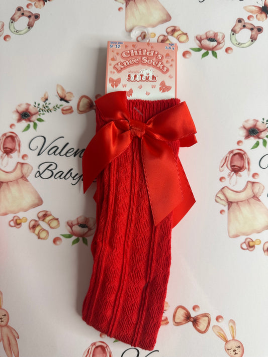 Soft Touch Red Knee Socks