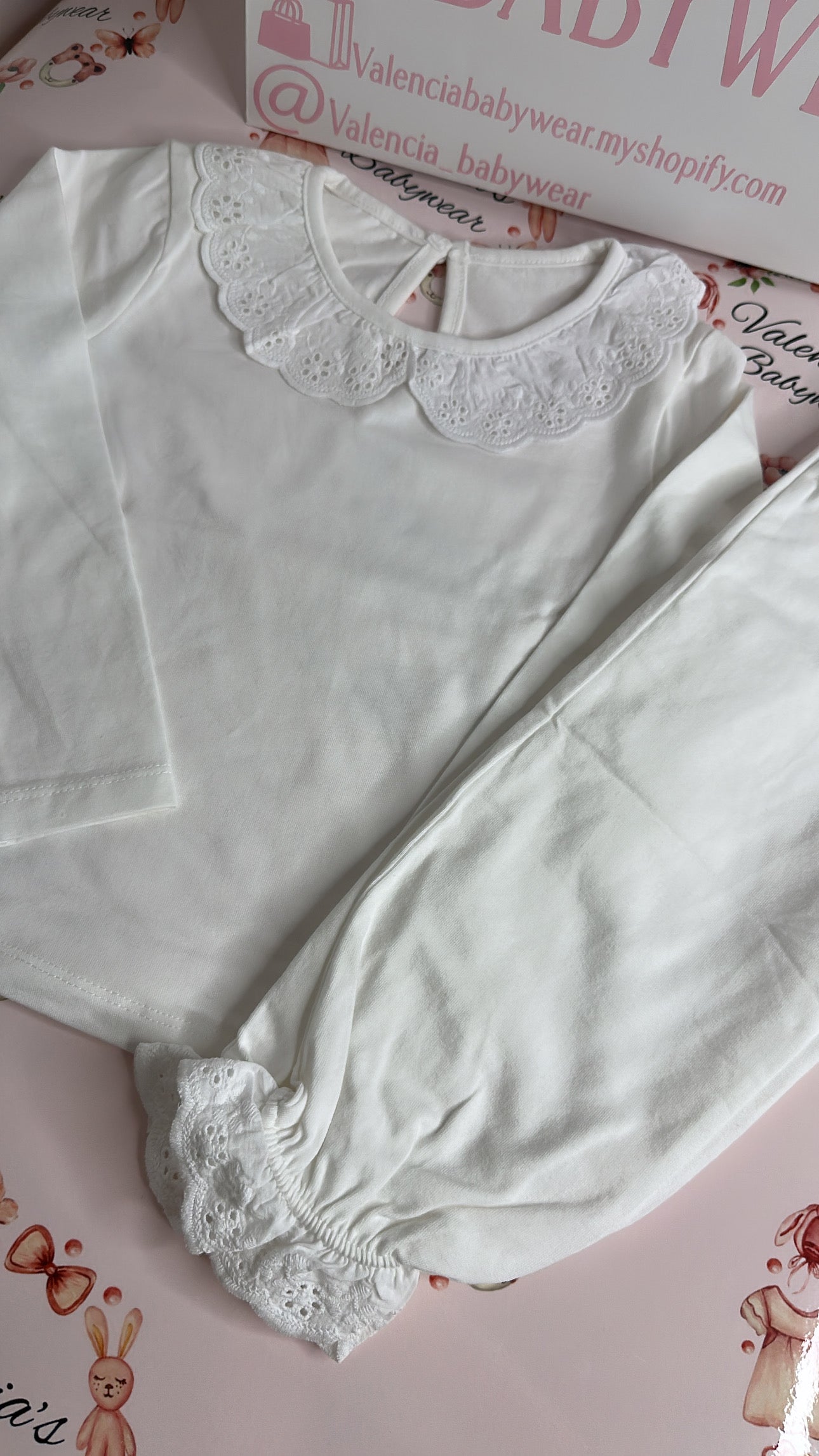 White Frilled Pyjama Set