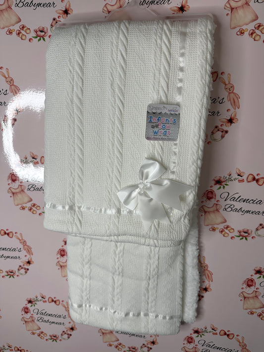 White Bow Fur Blanket