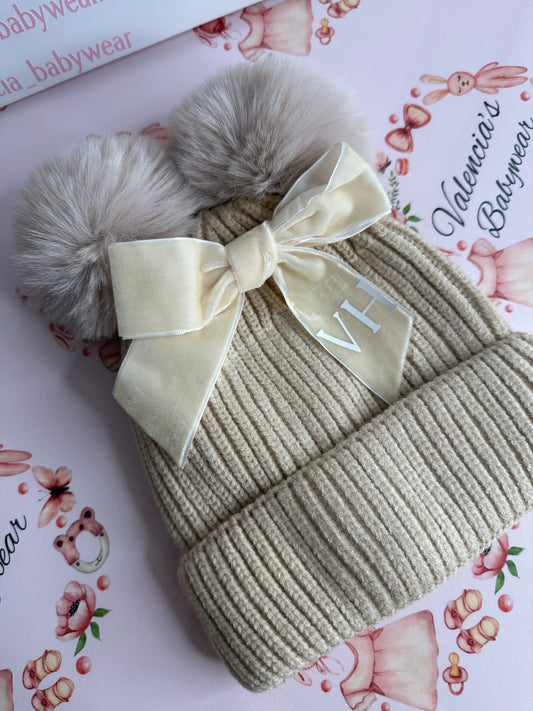 Pom Pom Hats with Initials