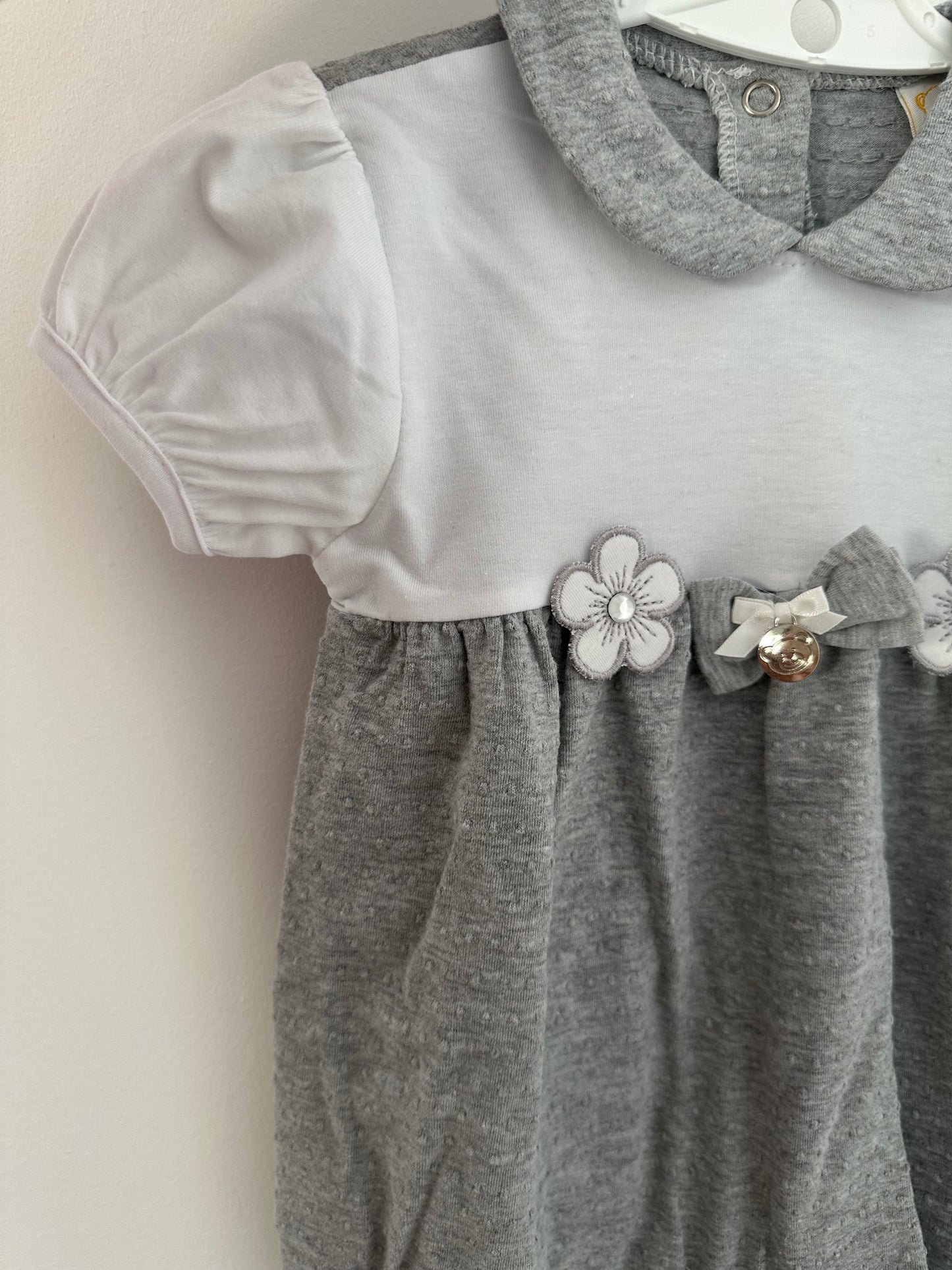 Grey Flower Romper