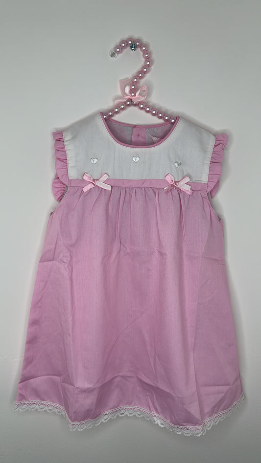 Bow Heart Dress (Baby Pink)