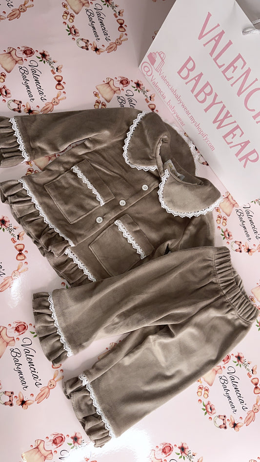Beige Velour Pyjamas