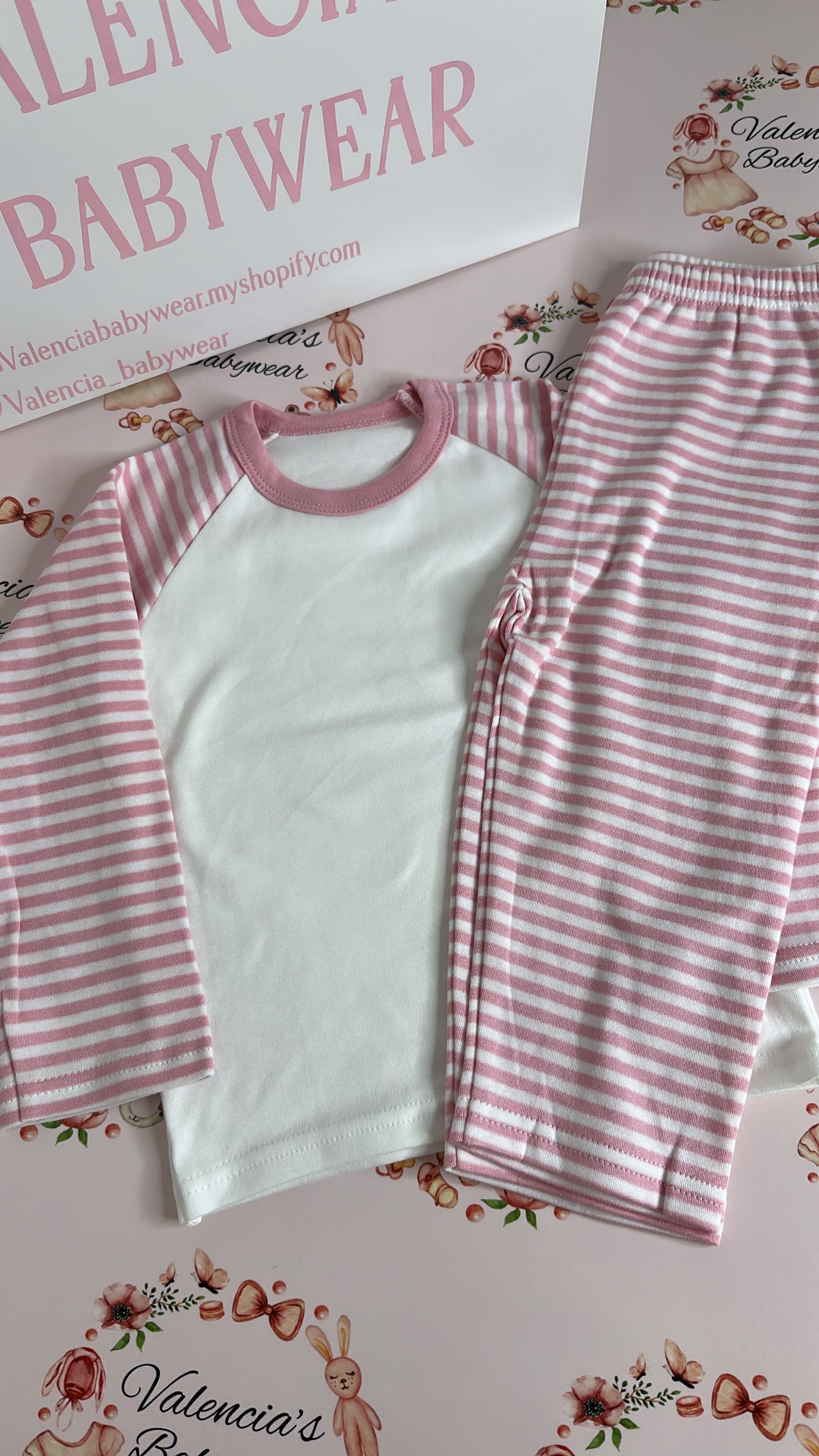 Pink & White Stripe Pyjamas