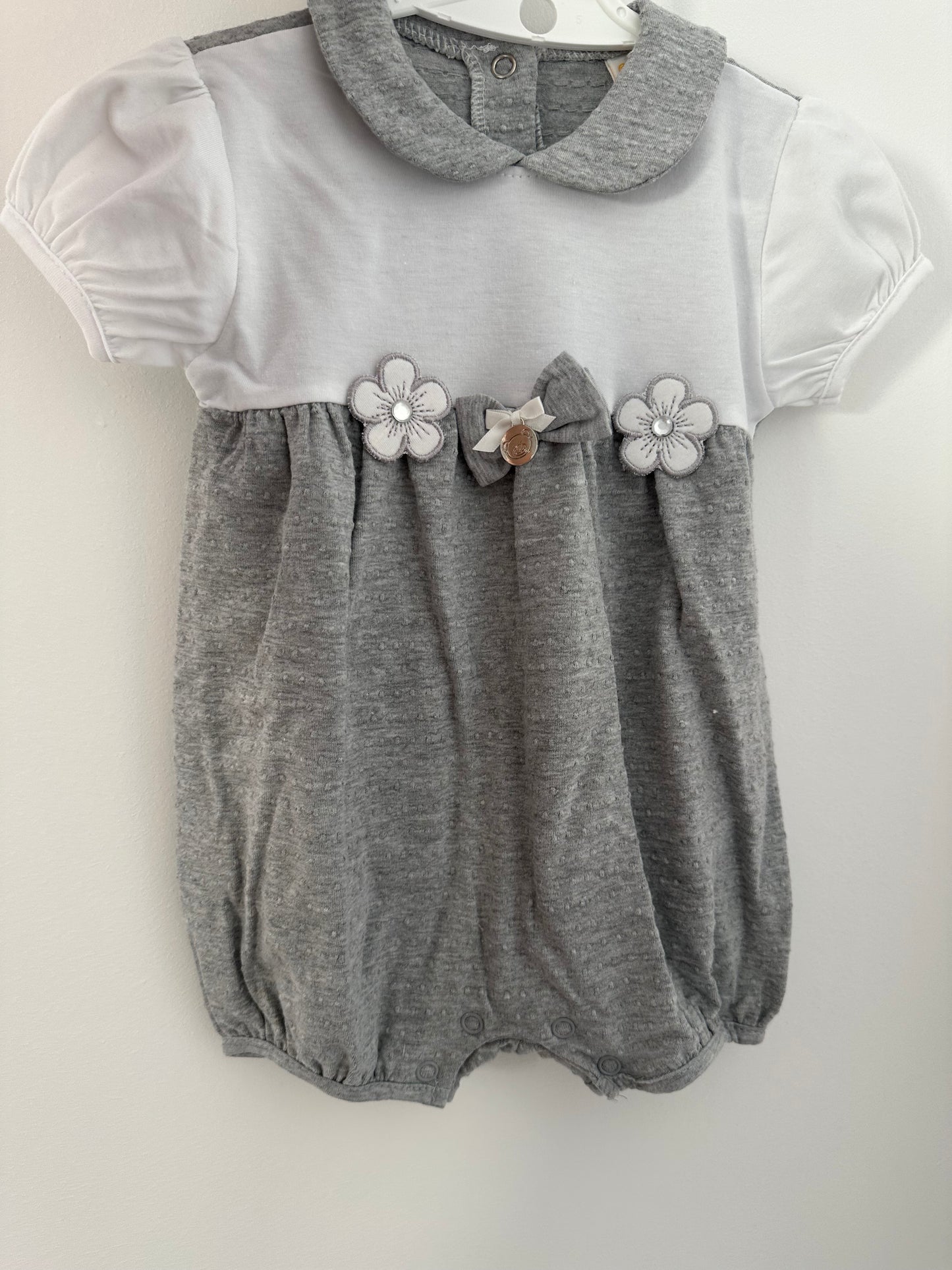 Grey Flower Romper