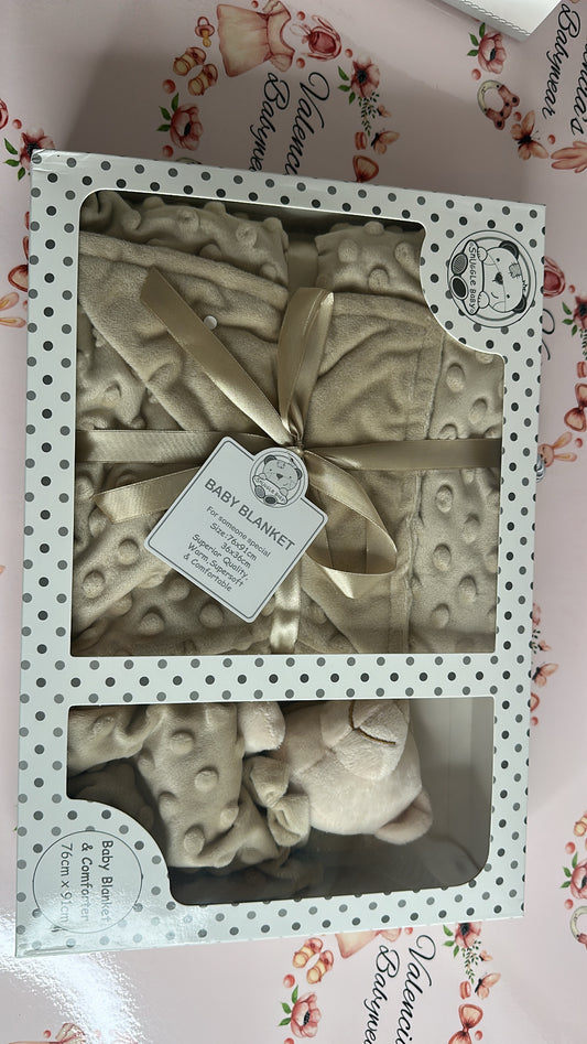 Beige Bear & Blanket Gift Set
