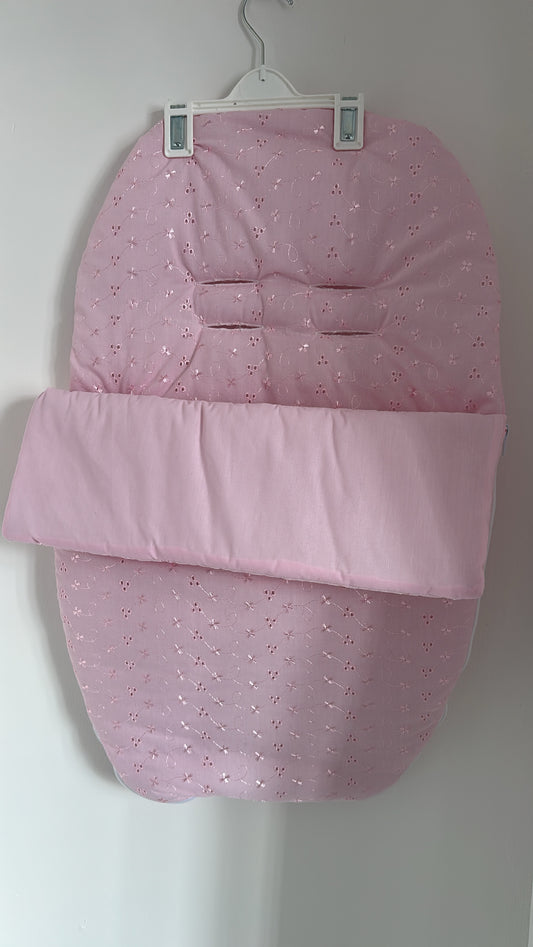 Pink Laced Car Seat Footmuff