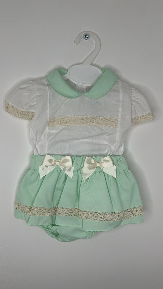 Mint Shirt & Bloomer Set