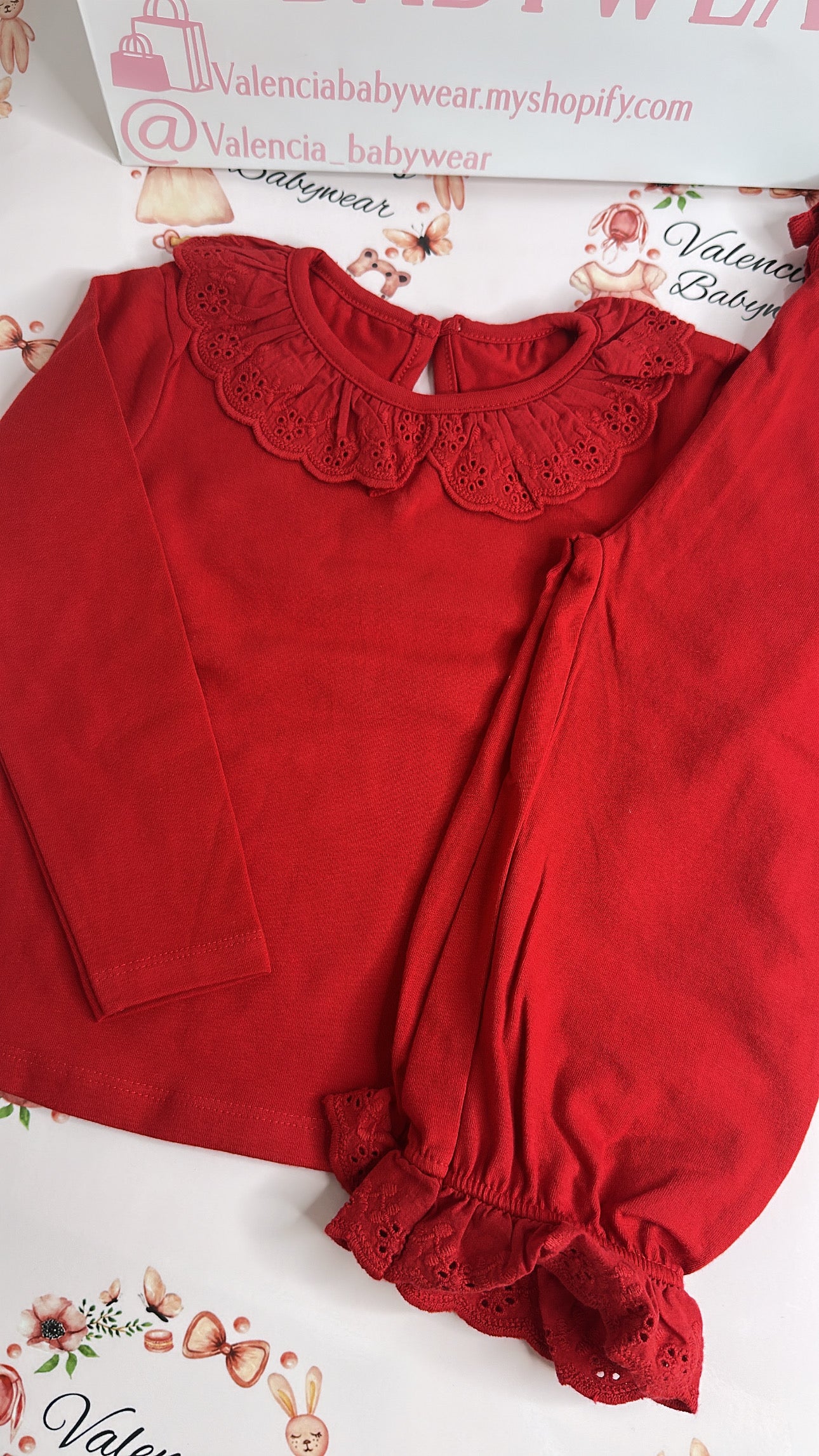 Red Frilled Pyjama Set