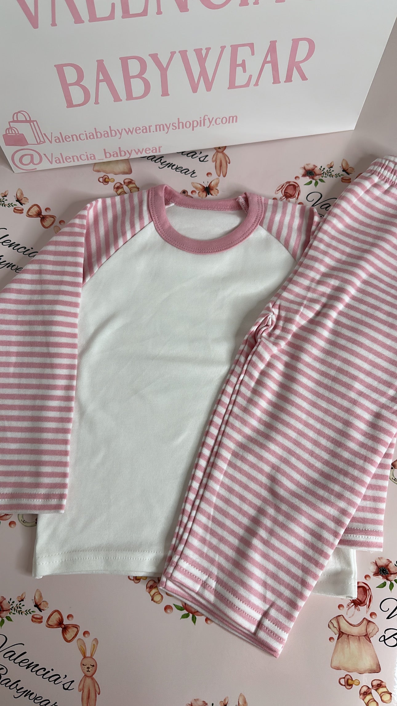 Pink & White Stripe Pyjamas