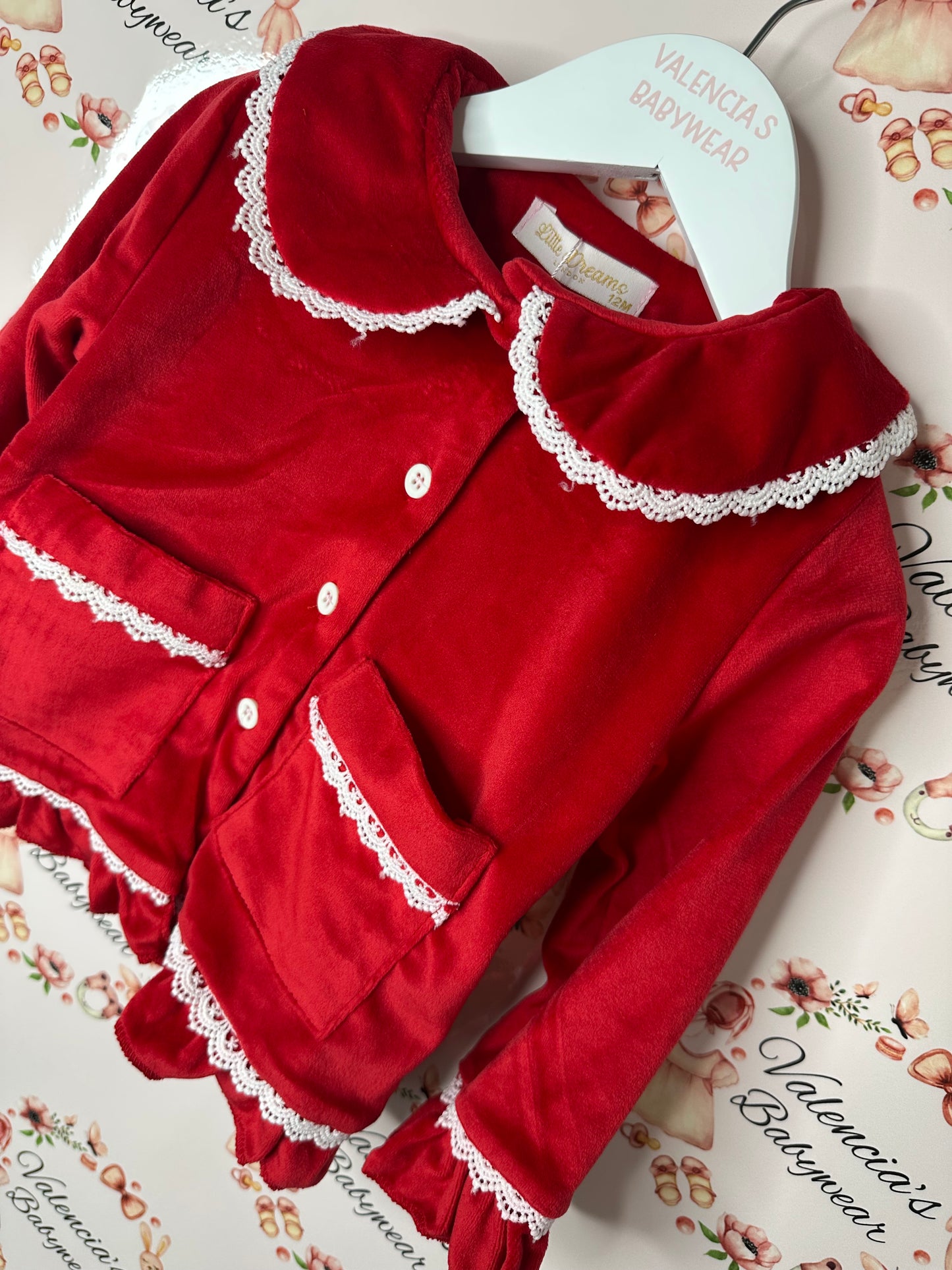 Christmas Red Velour Pyjamas
