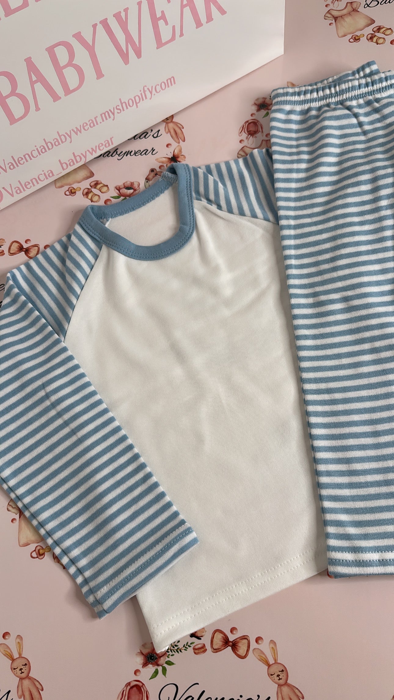 Blue & White Stripe Pyjamas