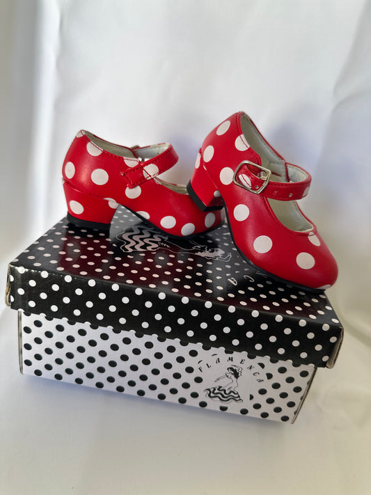 Baby Girl Flamenco Shoes ( Red & White)