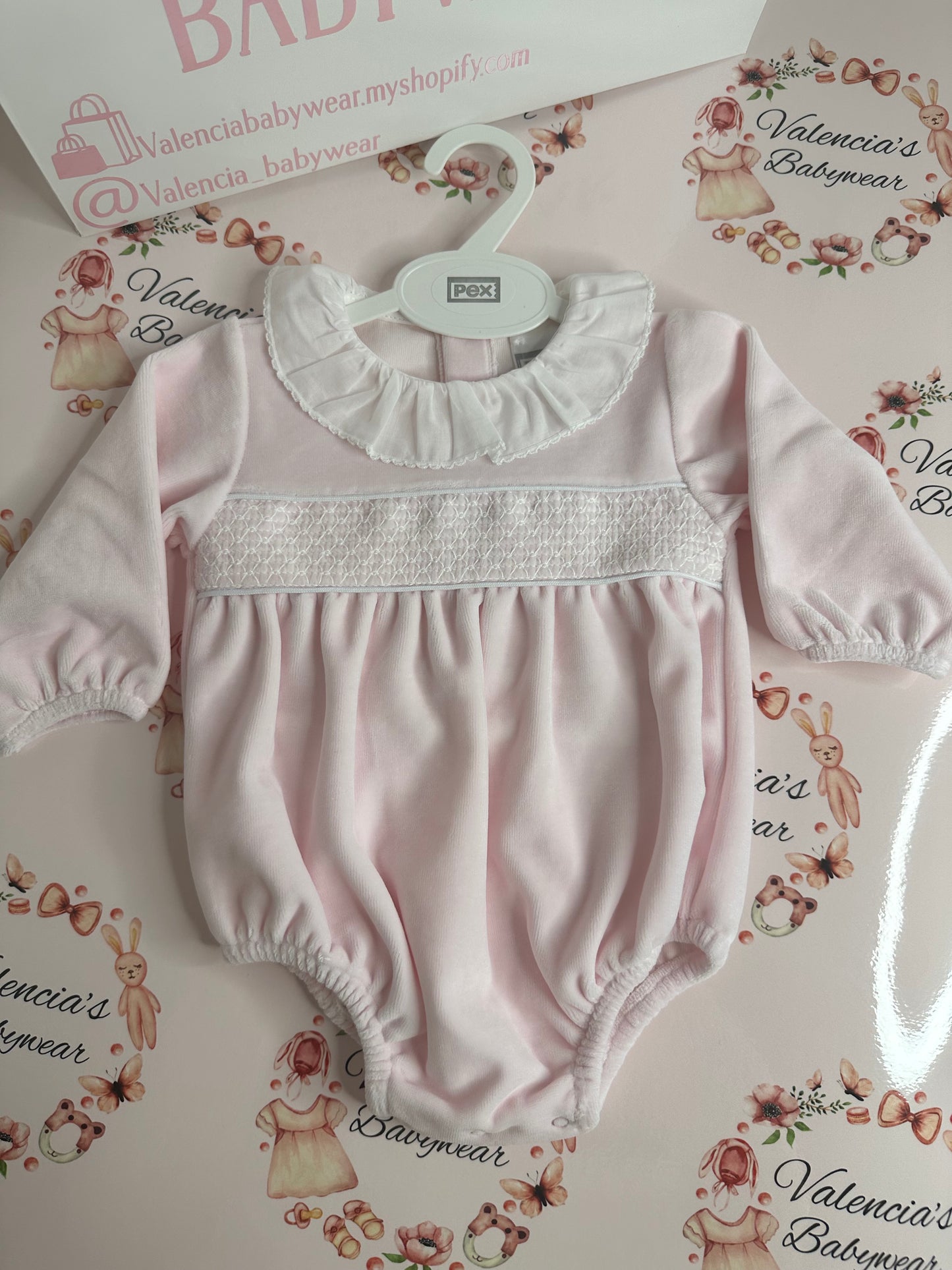 Smocked Velour Romper