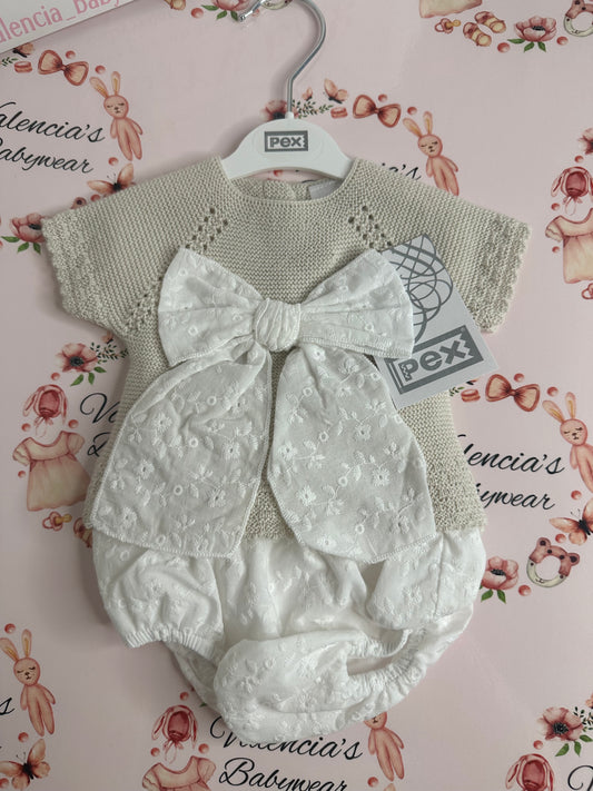 Beige Bow Set