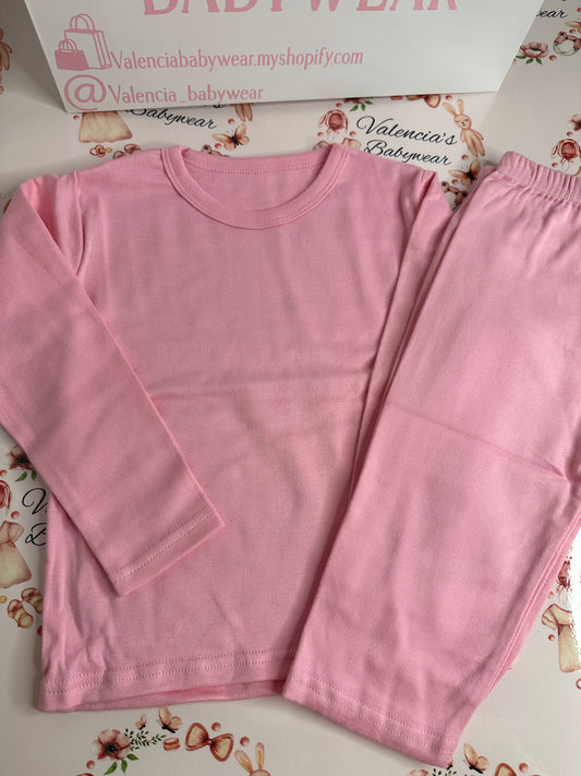 Solid Pink Pyjama Set