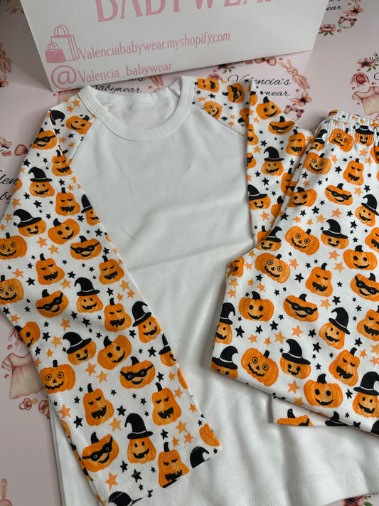 Halloween Pumpkin Print Pyjama Set